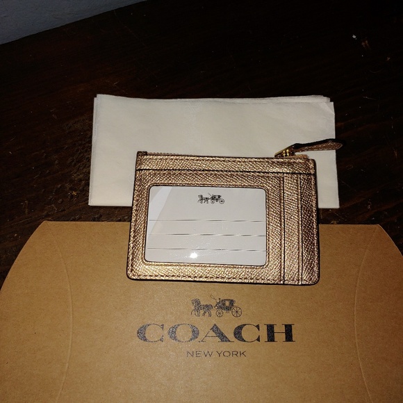 Signature PVC Mini Skinny ID Case in Khaki/Saddle2 - Picture 2 of 3